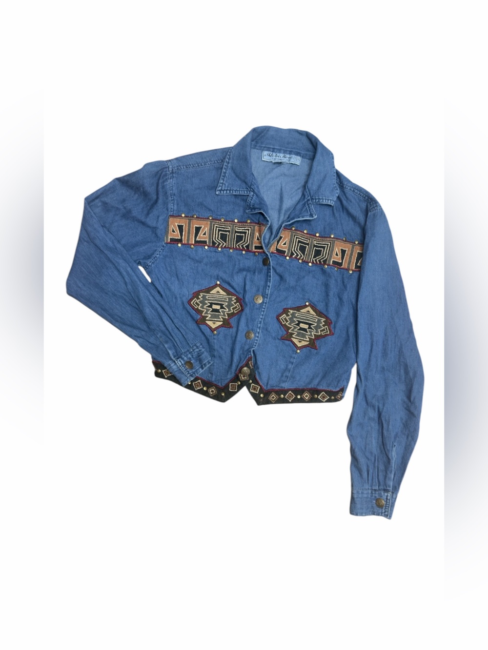 Adobe Rose Light Wash Denim Top - vintage 1995